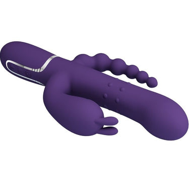 Vibratore coniglio triple stimolazione, stim. clitoride e anale, vibrazioni potenti